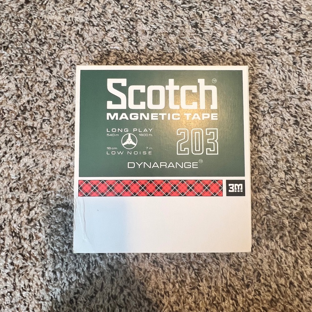 Scotch 203 Dynarange Magnetic Tape 7 Inch Reel 1800 Ft 540m Low Noise 3M Vintage